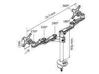 Een Monitorarm Neomounts D935DG 2x10-27" doorvoer zilvergrijs koop je bij VHK Kantoorartikelen