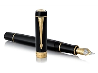 Een Vulpen Parker Duofold Classic black 18k GT fijn koop je bij VHK Kantoorartikelen