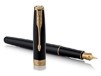 Een Vulpen Parker Sonnet black lacquer GT fijn koop je bij VHK Kantoorartikelen