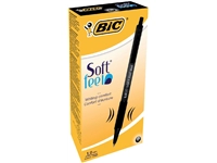 Een Balpen Bic soft feel grip clic medium zwart koop je bij VHK Kantoorartikelen