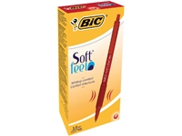 Een Balpen Bic soft feel grip clic medium rood koop je bij VHK Kantoorartikelen