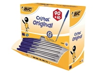 Een Balpen Bic Cristal medium blauw doos à 90+10 gratis koop je bij VHK Kantoorartikelen