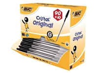 Een Balpen Bic Cristal medium zwart doos à 90+10 gratis koop je bij VHK Kantoorartikelen