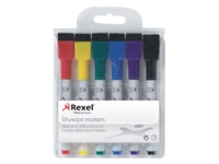 Een Whiteboardstift Rexel mini assorti 6 stuks koop je bij Hoekmankantoorartikelen.nl