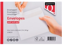 Een Envelop Quantore bank C6 114x162mm zelfklevend wit 25 stuks koop je bij Hoekmankantoorartikelen.nl