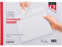 Een Envelop Quantore bank C5 162x229mm zelfklevend wit 25 stuks koop je bij Hoekmankantoorartikelen.nl