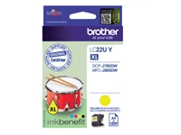 Een Inktcartridge Brother LC-22UY geel koop je bij VHK Kantoorartikelen