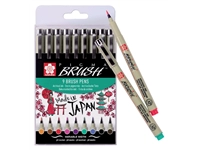 Een Viltift met brushpen Bruynzeel Sakura Pigma etui à 9 kleuren koop je bij VHK Kantoorartikelen