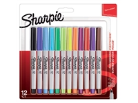 Een Viltstift Sharpie rond ultra fine fun assorti blister à 12 stuks koop je bij VHK Kantoorartikelen