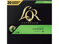 Een Koffiecups L'Or espresso Lungo Elegante 20 stuks koop je bij VHK Kantoorartikelen