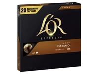 Een Koffiecups L'Or espresso Lungo Estremo 20 stuks koop je bij VHK Kantoorartikelen