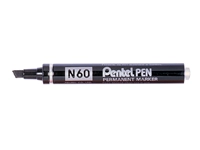 Een Viltstift Pentel N60 schuin 1.2-6mm zwart koop je bij VHK Kantoorartikelen