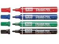 Een Viltstift Pentel N50 rond 1.5-3mm rood koop je bij Hoekmankantoorartikelen.nl