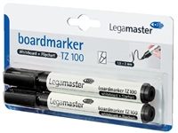 Een Viltstift Legamaster TZ 100 whiteboard rond 1.5-3mm zwart blister à 2 stuks koop je bij VHK Kantoorartikelen