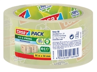 Een Verpakkingstape tesapack® Eco &amp; Strong 66mx50mm transparant koop je bij Sysdicom BV