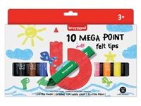 Een Viltstift Bruynzeel Kids mega point blister à 10 stuks assorti koop je bij Company Supplies