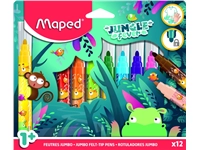 Een Viltstift Maped Jungle Fever Jumbo set à 12 kleuren koop je bij Sysdicom BV