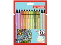 Een Viltstift STABILO Pen 68 8 medium soft assorti etui à 18 stuks koop je bij Company Supplies