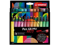 Een Viltstift STABILO Pen 68 Max Arty assorti etui à 24 stuks koop je bij Hoekmankantoorartikelen.nl