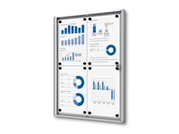 Een Vitrinebord Quantore voor binnen 4x A4 zilver koop je bij Sysdicom BV