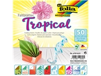 Een Vouwblaadjes Folia 80gr 15x15cm 50 vel 2-zijdig 10 tropical designs koop je bij Company Supplies