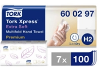 Een Vouwhanddoek Tork Express Multifold H2 Premium 2-laags 7x100 stuks wit 600297 koop je bij Sysdicom BV