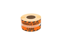 Een Waarschuwingsetiket Rillprint handle with care 46x125mm oranje 250 stuks koop je bij Sysdicom BV