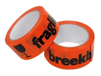 Een Waarschuwingstape IEZZY breekbaar 50mmx66m oranje/zwart koop je bij Company Supplies