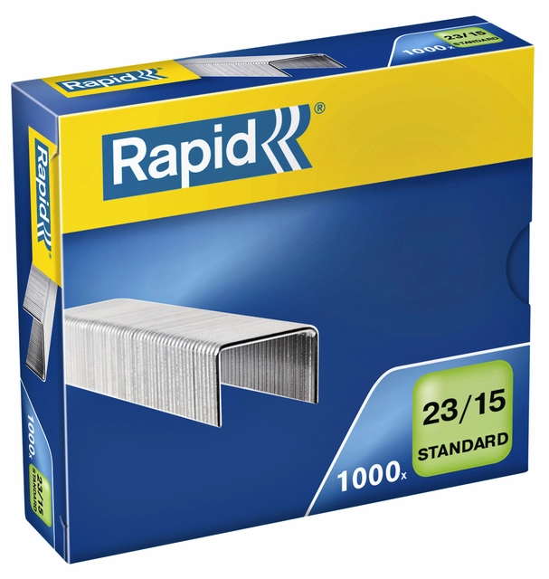 Een Nieten Rapid 23/15 gegalvaniseerd standaard 1000 stuks koop je bij Hoekmankantoorartikelen.nl