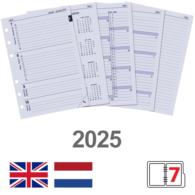 Een Agendavulling 2025 Kalpa A5 7dagen/2pagina's koop je bij Hoekmankantoorartikelen.nl