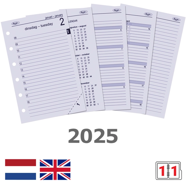 Een Agendavulling 2025 Kalpa Pocket 1dag/1pagina koop je bij Hoekmankantoorartikelen.nl