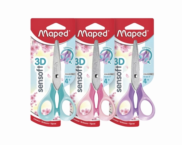 Een Schaar Maped Sensoft 13cm pastel assorti koop je bij Hoekmankantoorartikelen.nl