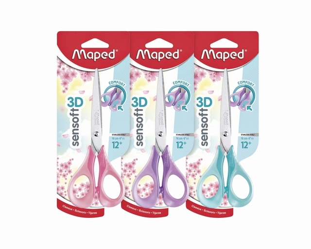 Een Schaar Maped Sensoft 16cm pastel assorti koop je bij Hoekmankantoorartikelen.nl