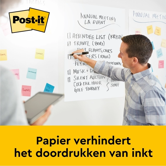 Een Meeting chart Post-it 563R Super Sticky 50,8x58,4cm met tafelstandaard wit 20 vel koop je bij Hoekmankantoorartikelen.nl