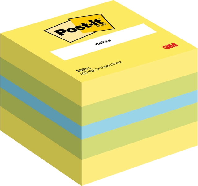 Een Memoblok Post-it 2051 51x51mm kubus lemon koop je bij Hoekmankantoorartikelen.nl