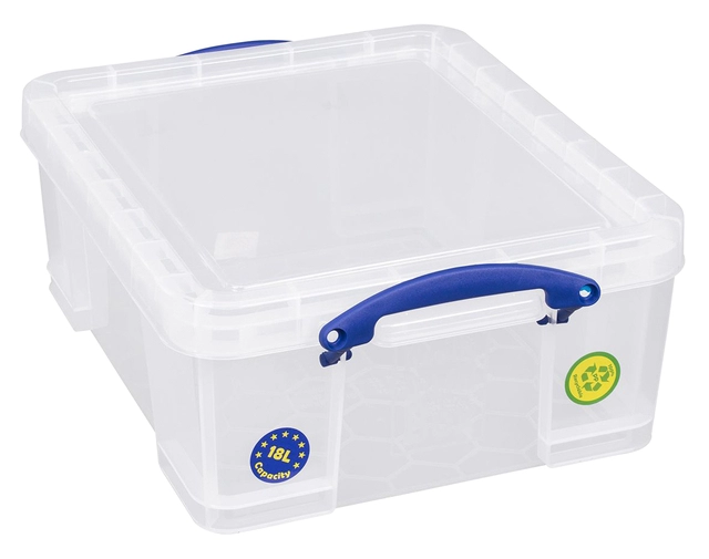 Een Opbergbox Really Useful 18 liter 480x390x200mm koop je bij VHK Kantoorartikelen