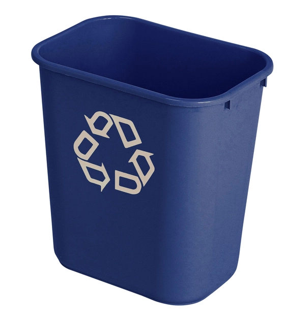 Een Papierbak Rubbermaid recycling medium 26L blauw koop je bij VHK Kantoorartikelen