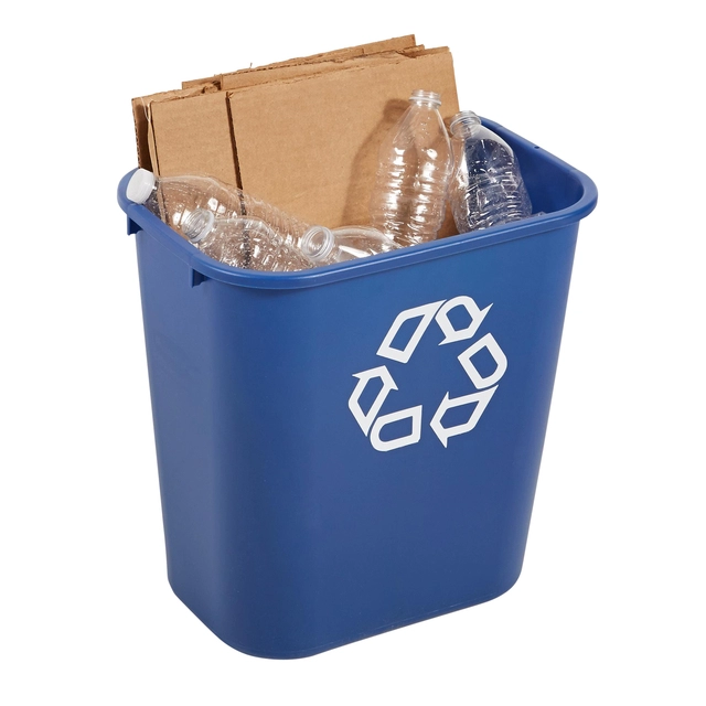 Een Papierbak Rubbermaid recycling medium 26L blauw koop je bij VHK Kantoorartikelen