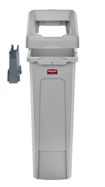 Een Afvalbak Rubbermaid Slim Jim Recyclestation starterset 87L grijs koop je bij VHK Kantoorartikelen