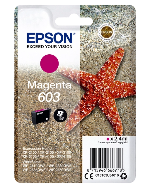 Een Inktcartridge Epson 603 T03U3 rood koop je bij Hoekmankantoorartikelen.nl