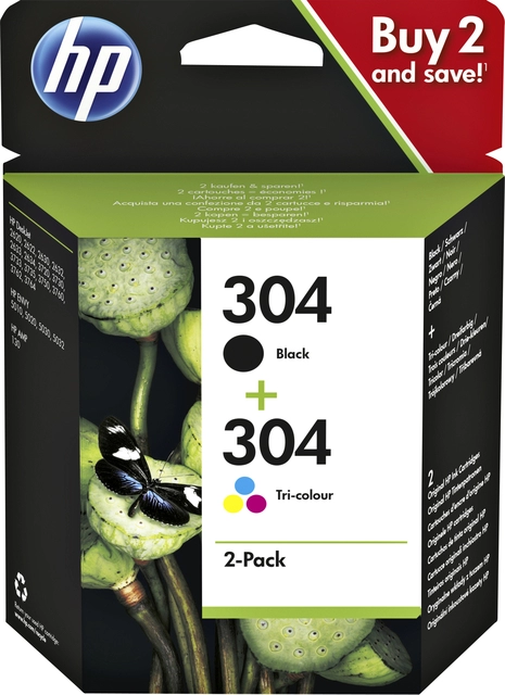 Een Inktcartridge HP 3JB05AE 304 zwart + kleur koop je bij VHK Kantoorartikelen