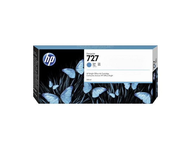 Een Inktcartridge HP F9J76A 727 blauw koop je bij VHK Kantoorartikelen