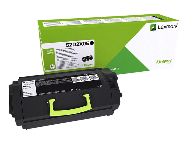 Een Tonercartridge Lexmark 52D2XOE prebate zwart koop je bij VHK Kantoorartikelen