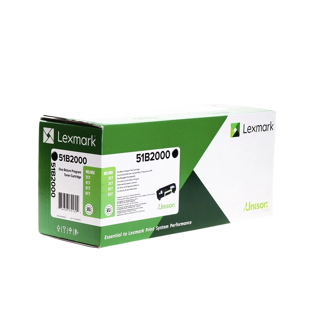 Een Tonercartridge Lexmark 51B2000 zwart koop je bij VHK Kantoorartikelen