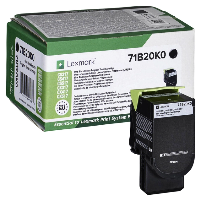 Een Tonercartridge Lexmark 71B20K0 zwart koop je bij VHK Kantoorartikelen