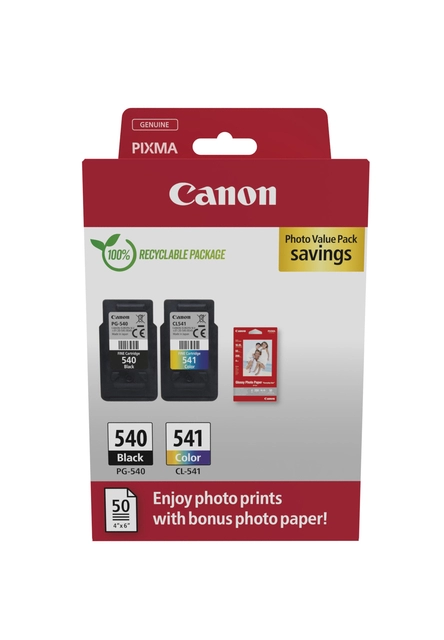 Een Inktcartridge Canon PG-540 + CL-541 zwart + kleur koop je bij VHK Kantoorartikelen