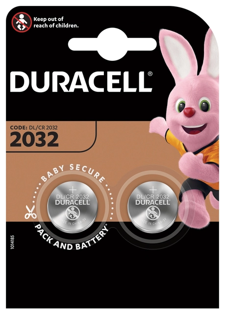 Een Batterij Duracell knoopcel 2xCR2032 lithium Ø20mm 3V-180mAh koop je bij VHK Kantoorartikelen