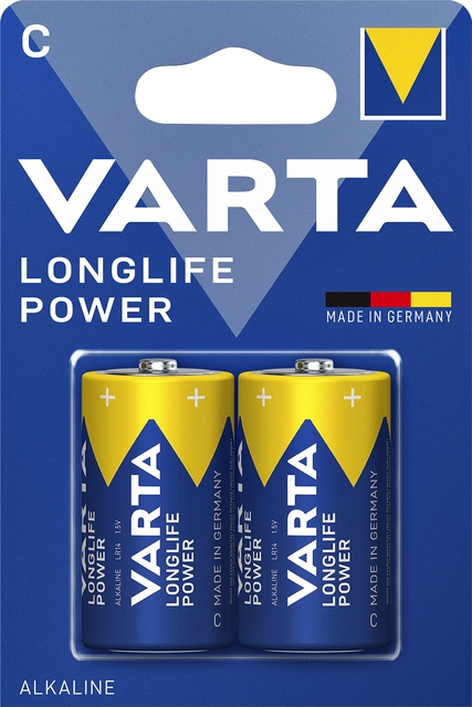 Een Batterij Varta Longlife Power 2xC koop je bij VHK Kantoorartikelen