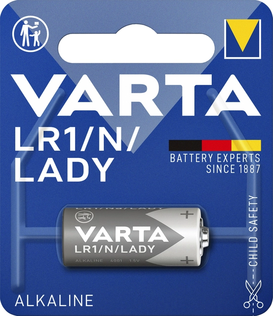 Een Batterij Varta LR1 alkaline blister à 1stuk koop je bij VHK Kantoorartikelen