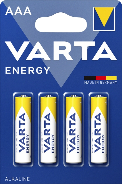 Een Batterij Varta Energy 4xAAA koop je bij VHK Kantoorartikelen